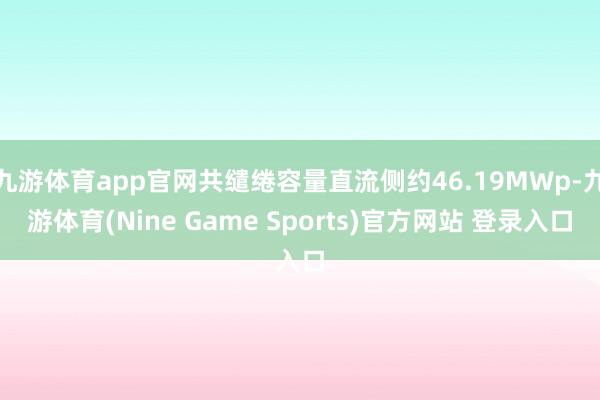 九游体育app官网共缱绻容量直流侧约46.19MWp-九游体育(Nine Game Sports)官方网站 登录入口