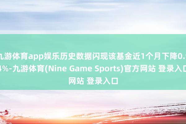 九游体育app娱乐历史数据闪现该基金近1个月下降0.94%-九游体育(Nine Game Sports)官方网站 登录入口