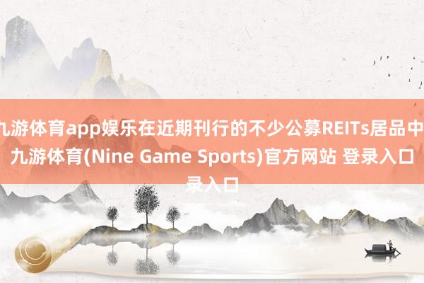 九游体育app娱乐在近期刊行的不少公募REITs居品中-九游体育(Nine Game Sports)官方网站 登录入口